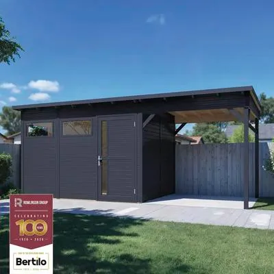 Produktbild von Gartenhaus Bertilo Pentus 3L inkl. Fußboden, Schleppdach 582 x 266 cm anthrazit