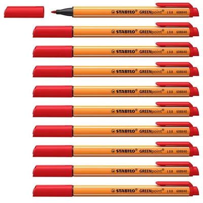 Produktbild von STABILO Umweltfreundlicher Filzschreiber -  GREENpoint - 10er Pack - rot