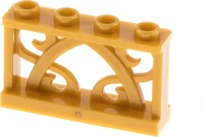 Image de 1x Lego Zaun 1x4x2 perl or Ornament Gatter Gitter Studs leather 19121