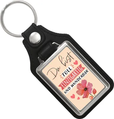 Produktbild von Blume Schlüsselanhänger mit Kunstleder-Anhänger mit Spruch Du bist toll