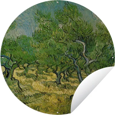 Produktbild von MuchoWow® Gartenposter Outdoor-Poster Rund Olivenhain - Vincent van Gogh Ø 90 cm Gartendeko Rundes Poster draußen