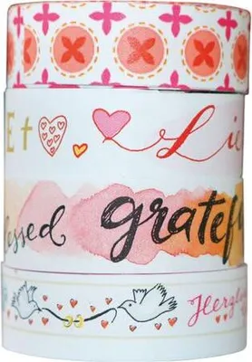 Produktbild von Washi Tapes Design Rot, 4 Rollen