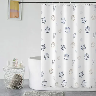 Obrázok produktu pre Sprchová záclona, vodotesná, 180x200 cm, polyester, 130 GSM, s 12 pútkami, pre kúpeľňu