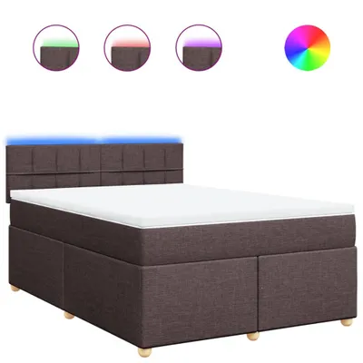 Produktbild von Boxspringbett mit Matratze Dunkelbraun 140x200 cm Stoff