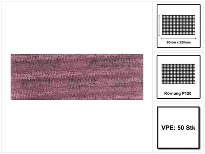 Produktbild von Mirka ABRANET Schleifstreifen Grip 80x230mm P120 50 Stk. ( 5417505012 )