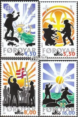 Produktbild von Briefmarken Dänemark - Färöer 2000 Mi 368-371 (kompl.Ausg.) postfrisch Christianisierung