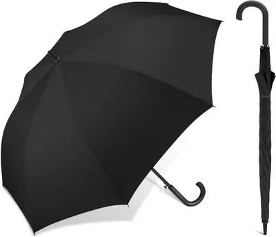 Produktbild von Happy Rain automatischer großer Regenschirm - 130 cm SCHWARZ BEQUEM KOMFORTABEL STILVOLL