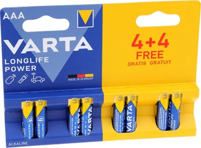 Produktbild von Varta 04903, Einwegbatterie, AAA, Alkali, 1,5 V, 8 Stück(e), Blau, Gold