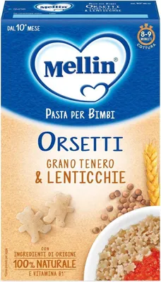 Produktbild von 6x Mellin La Pasta, 100% Naturale, ORSETTI con Grano Tenero e Lenticchie 280g + Italian Gourmet polpa 400g