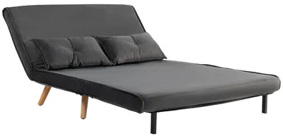 Zdjęcie produktu dla HOMCOM Rozkładana sofa 3 w 1, 190 x 120 cm, dwuosobowa sofa z funkcją spania, imitacja aksamitu