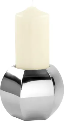 Produktbild von Fink PIADA, Stumpenkerzenhalter, Edelstahl , silberfarben, L. 13 cm, B. 14 cm, H. 13 cm Höhe: 13.00 cm Breite: 14.00 cm Tiefe: 13.00cm  158221