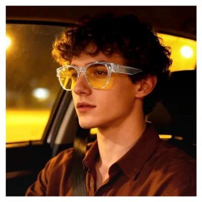 Produktbild von Polarisierte Nachtfahrbrille für Brillenträger - Überzieh Sonnenbrille mit gelben Gläsern für Autofahrer