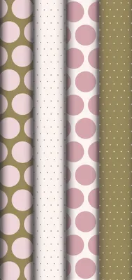 Produktbild von Clairefontaine 20x Geschenkpapierollen 5x0,70m Punkte rosa & gold Sort. 202054C