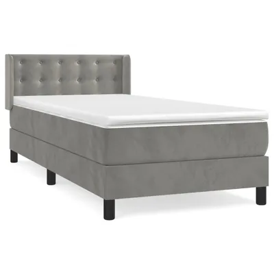 Obrázok produktu pre vidaXL Boxspring posteľ s matracom Svetlo sivá 100x200 cm Velvet