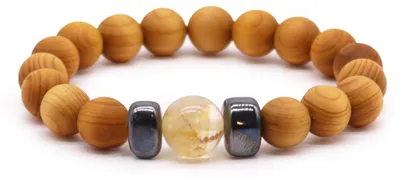 Produktbild von Armband aus Zedernholz – Solarplexus-Chakra – Citrin