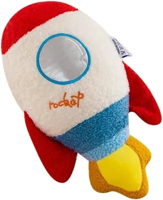 Immagine prodotto di Cuscino a forma di razzo, in peluche, 38 cm, ideale per la cameretta dei bambini