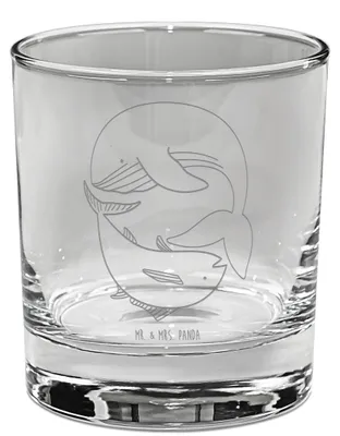 Produktbild von Mr. & Mrs. Panda Tumbler Glas Walfisch Thunfisch - Transparent - Geschenk, Gravur Whiskyglas, Spruch Des Tages, Bourbon, Lustig, Wahl, Lustige Sprüche, Wal, Witz, Whiskey