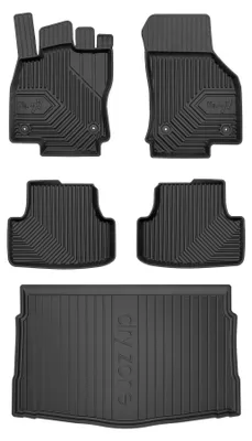 Produktbild von Gummimatten + Kofferraumwanne für Volkswagen Golf VIII 2019- (Schrägheck, unterer Ladeboden) – Schwarz, passgenau – Wielganizator