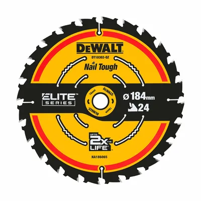 Produktbild von DeWALT Kreissägeblatt ELITEseries 184x16mm 24/40WZ, Handkreissägeblatt für Holz, Universalschnitte Ausführung:24 WZ