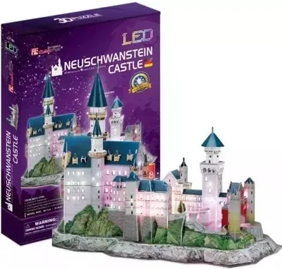 Immagine prodotto di Cubic Fun 3D Puzzle Castello di Neuschwanstein + illuminazione a led 128 pezzi