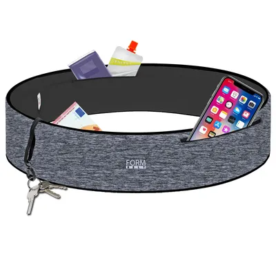 Produktbild von Formbelt Multifunktionaler Laufgürtel mit Reißverschluss, Universelle Handy Lauftasche für Laufen, Jogging, Fitness & Sport-Grau-L