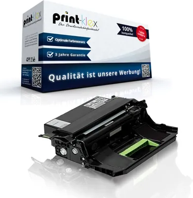 A product box and a printer toner cartridge are shown against a white background.