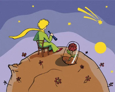 Produktbild von Zuty - Malen nach Zahlen - DER KLEINE PRINZ SCHAUT IN DIE STERNE, 40x50 cm, ohne Keilrahmen
