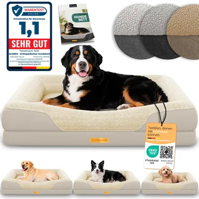 Produktbild von ELONEO Orthopädisches Hundebett, Größe XL - Creme