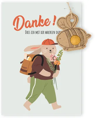Produktbild von Blossombs Geschenkkarte mit Samenbomben - Anhänger mit Blumenzwiebeln - Danke!