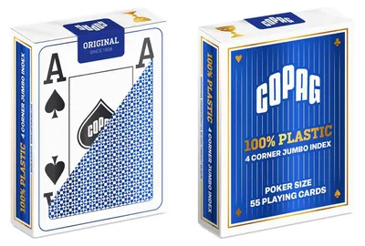 Produktbild von COPAG® 100% Plastik Poker, Jumbo Index, blau, 4 Corner