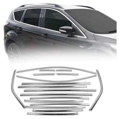 Image de Garniture de Fenêtre pour Ford Kuga SUV 2013-2019 Acier Inox 18Pcs