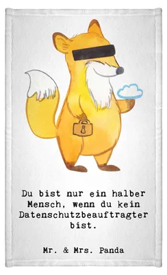 Produktbild von Mr. & Mrs. Panda Handtuch Datenschutzbeauftragter Herz - Weiß - Geschenk, Lustig, Mini-Handtuch, Gäste-WC, Datenschützer, Gästetuch, Datenschutz, Klein, Spruch, gäste wc