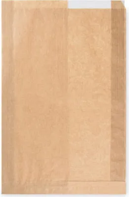 Produktbild von 1000x Papierfaltenbeutel Papiertüten mit Fenster braun 22+5 x 34cm Brotlaib