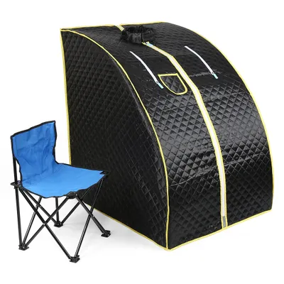 Produktbild von Dampfsauna Wärmekabine Sauna-Box Home Sauna mit Timer & 10 Temperaturstufen Sitzsauna 1000W Schwarz