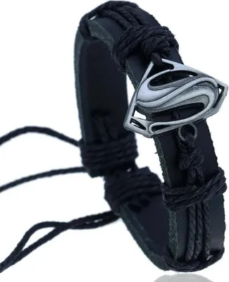 Produktbild von CL-33156 Herrenarmband in Schwarz mit Superman-Logo KP33156