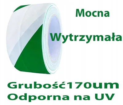 Image de Ruban de marquage adhésif Vert-Blanc 50mm x 33m résistant
