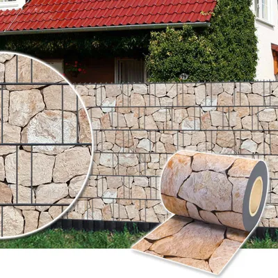 Produktbild von Sichtschutz Rolle 35m blickdicht PVC Zaunfolie Sichtschutzfolie Windschutz für Doppelstabmatten Zaun Sichtschutzrolle - Stein-Terrakotta