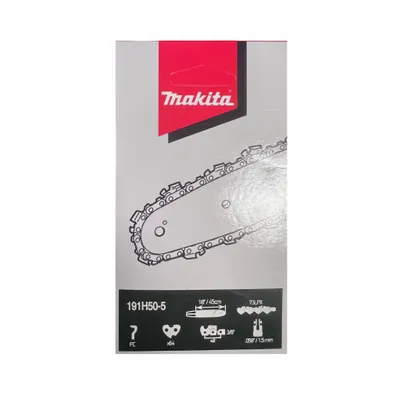 Immagine prodotto di Makita 191H50-5 Catena per motosega 17-18 pollici/43-45 cm, 64 maglie 3/8 pollici 1,5 mm