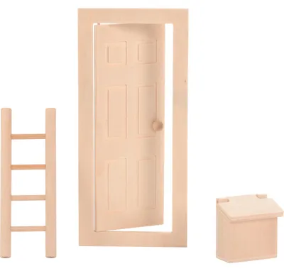 Produktbild von EDUPLAY 210295 Wichtel-Starter-Set mit Türe, Leiter und Briefkasten zum Gestalten, natur, 3-teilig (1 Set)
