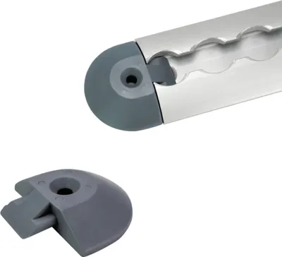 Produktbild von Endkappe für halbrunde Airlineschiene grau – Einsteckkappen & Endfittinge halbrund