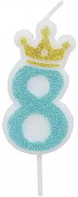 Image de Bougie bleue, modèle 8, 6,8 cm, marque PARTY GO