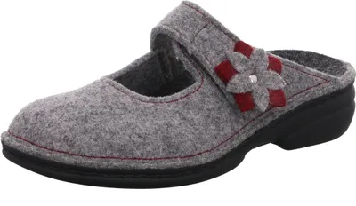 Zdjęcie produktu dla Finn Comfort, Arlberg, damskie, kapcie, Lightgrey/Cassis, NOWOŚĆ - dom - kapcie damskie, szary