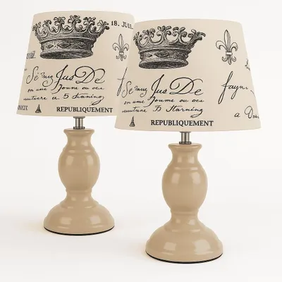 Produktbild von Tischlampe 2er Set Nachttischlampe Tischleuchte Lampe Leuchte Keramiklampe Beige