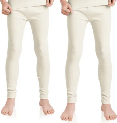 Produktbild von 2er Pack Lange Kinder Thermo Unterhose - Creme 146-152