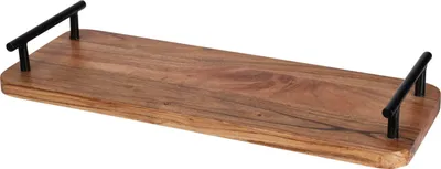 Produktbild von Servierbrett mit Griffen, Akazienholz, Länge: 400 mm, Breite: 150 mm