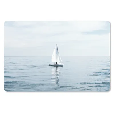 Produktbild von MuchoWow® Schreibtischunterlage Meer - Segelboot - Blau 60x40 cm - XXL Mauspad - Großes Mauspad