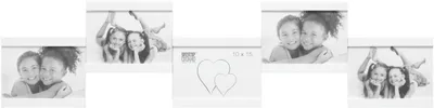 Produktbild von S68RK1 Galerierahmen weiß Holz für 5 Bilder 10x15 cm horizontal 18x75,5 cm