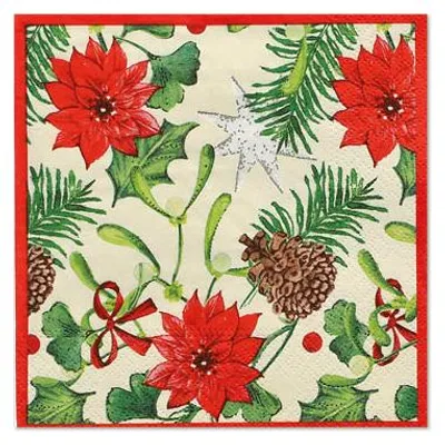 Produktbild von 600 Servietten, 3-lagig 1/4-Falz 25 cm x 25 cm "Winterly"