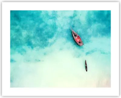Produktbild von Poster - Poster ohne Rahmen - Insel Boot Schiff Ozean - 50x40 cm - Wand Bild - Wanddeko - Wandbilder - Kunstposter - Wandposter - Bilder - Kunstdruck - Wanddekoration - Wandbild - P2XAA50x40-2923