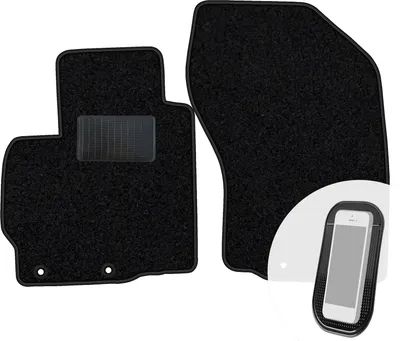 Produktbild von moto-MOLTICO Vorne Fußmatten Auto Velours Autoteppiche Schwarz Automatten Set 2-teilig passend für Mitsubishi ASX 2010-2022